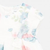 Rochie imprimeu flori si chilotei bebe fetita nou-nascuta