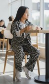 Set 2 piese cu imprimeu leopard pentru fete
