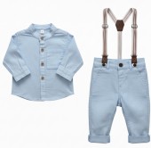 Set elegant pentru băieți – Cămașă și pantaloni cu bretele